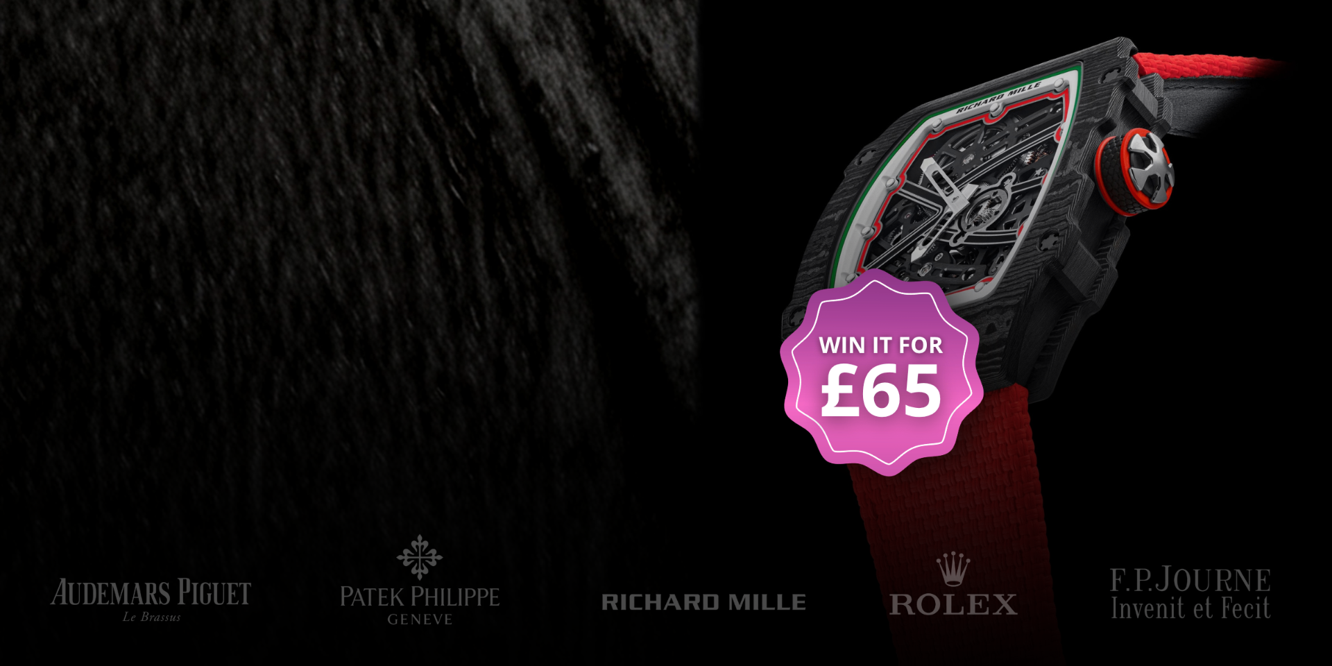Richard Mille RM 67-02 in black carbon TPT with red strap and skeletonised movement